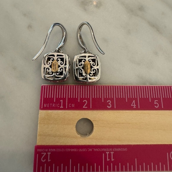 Sterling Silver Custom GPanther Drop Earrings with Small Diamonds - Picture 4 of 8